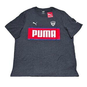 Puma Men’s Size XXL Dark Grey Stripe‎ Badge Crew Neck Short Sleeve T-Shirt